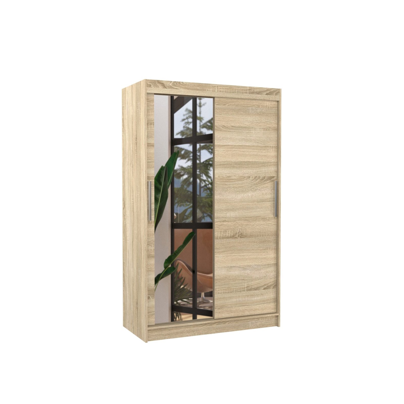 Sliding wardrobe with mirror BARIO 120 Sonoma ADRK