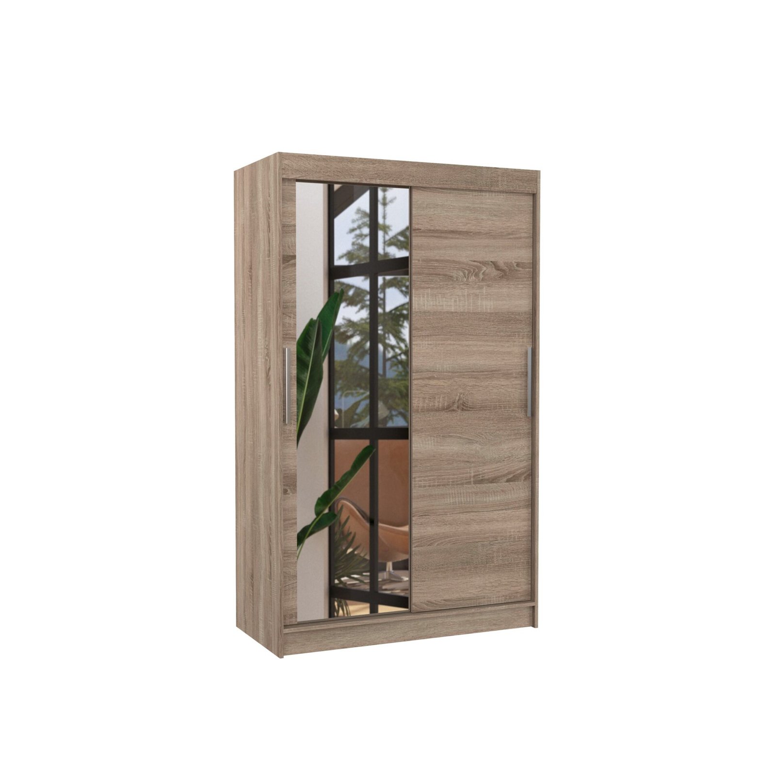 Sliding wardrobe with mirror BARIO 120 Truffle ADRK