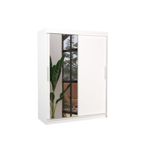 Sliding wardrobe with mirror BIANCO 150 white ADRK