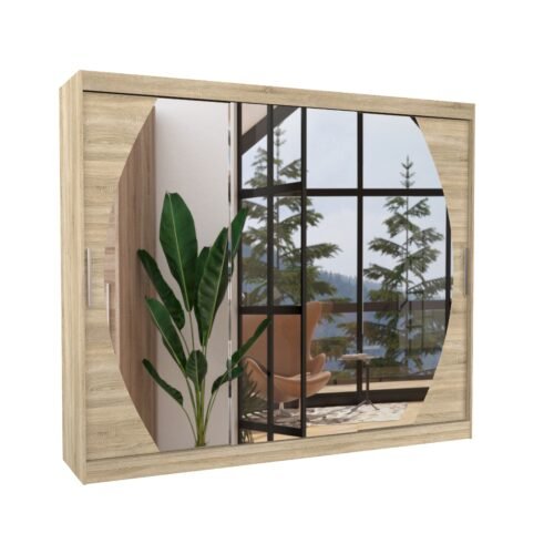 Sliding wardrobe with mirror CAMBE 250 Sonoma ADRK