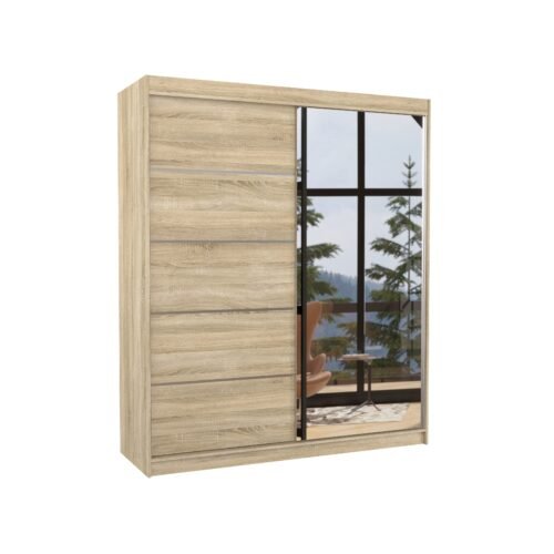 Sliding wardrobe with mirror CARO 180 Sonoma ADRK
