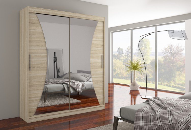 Sliding wardrobe with mirror CHARLOTTE 180 Sonoma ADRK - Image 2