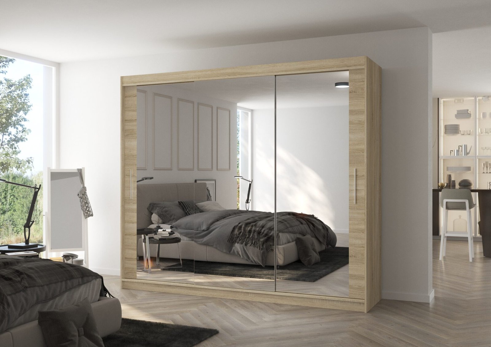 Sliding wardrobe with mirror CHESTER 250 Sonoma ADRK - Image 3
