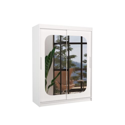 Sliding wardrobe with mirror CLEVER 150 white ADRK