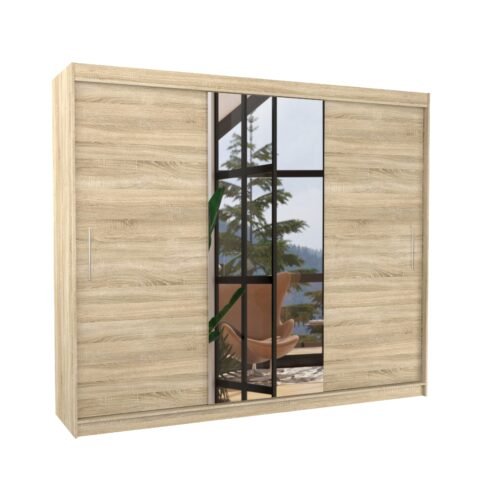 Sliding wardrobe with mirror DENIS 250 Sonoma ADRK