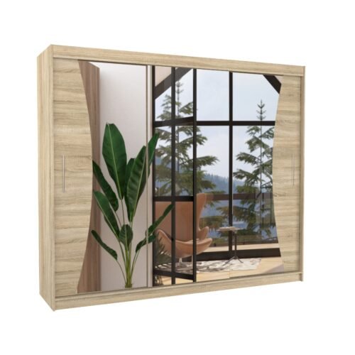 Sliding wardrobe with mirror DIEGO 250 Sonoma ADRK