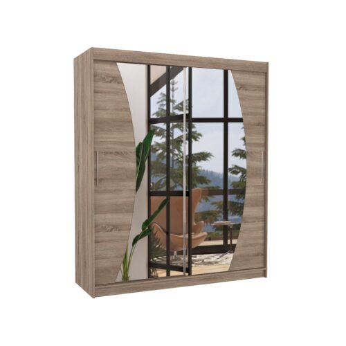 DOLORES 180 Truffle ADRK sliding wardrobe with mirror