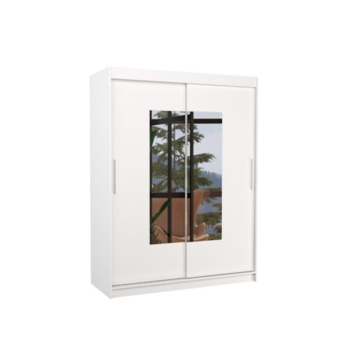 Sliding wardrobe with mirror DORRIGO 150 white ADRK