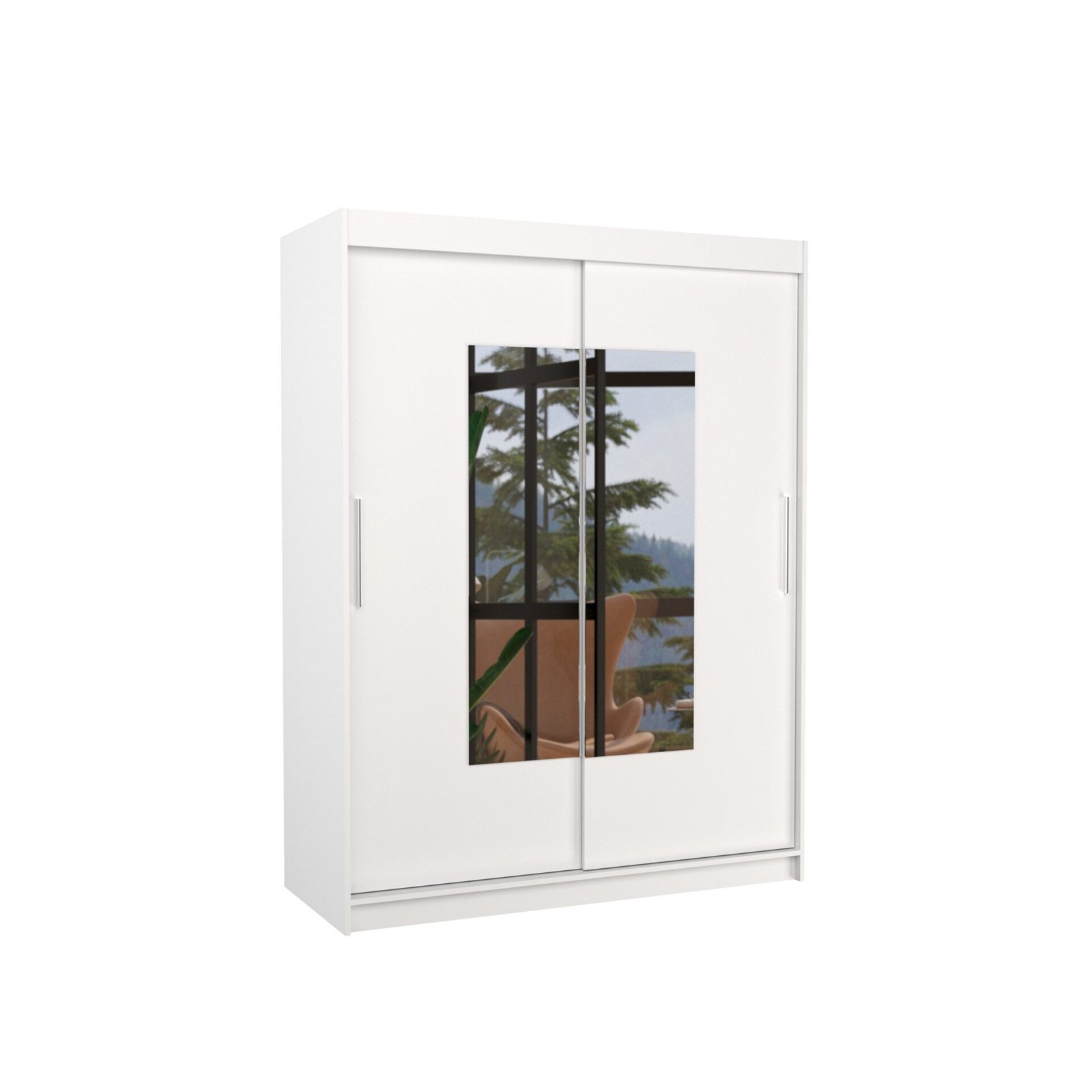 Sliding wardrobe with mirror DORRIGO 150 white ADRK