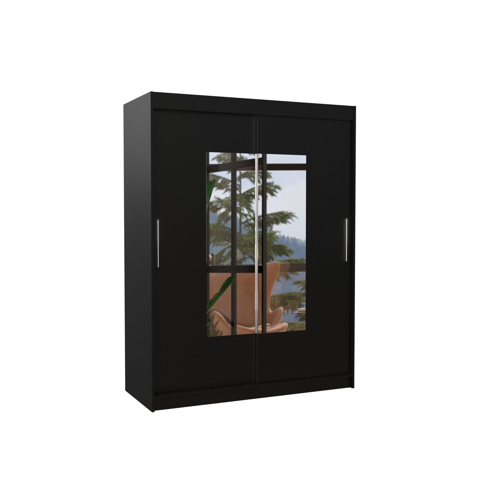 Sliding wardrobe with mirror DORRIGO 150 black ADRK