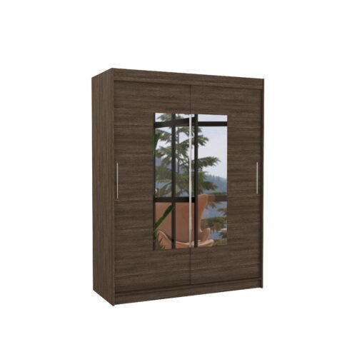 Sliding wardrobe with mirror DORRIGO 150 chocolate color ADRK