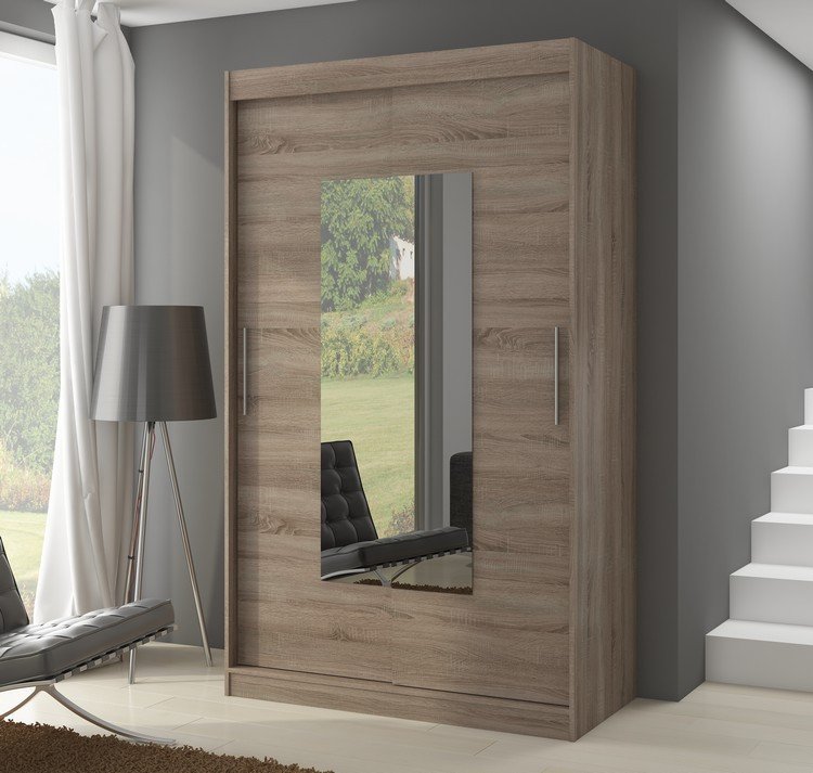 Sliding wardrobe with mirror DORRIGO 150 Truffle ADRK - Image 2