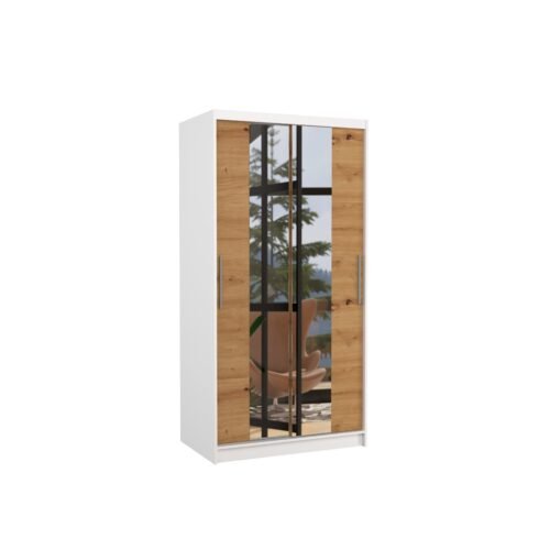 Sliding wardrobe with mirror DRAGONIS 100 white/Artisan ADRK