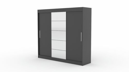 Sliding wardrobe with mirror ERWIN 235 anthracite color ADRK