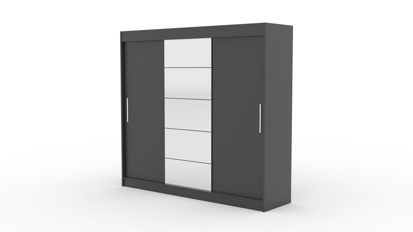 Sliding wardrobe with mirror ERWIN 235 anthracite color ADRK