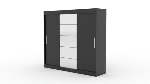 Sliding wardrobe with mirror ERWIN 235 black ADRK