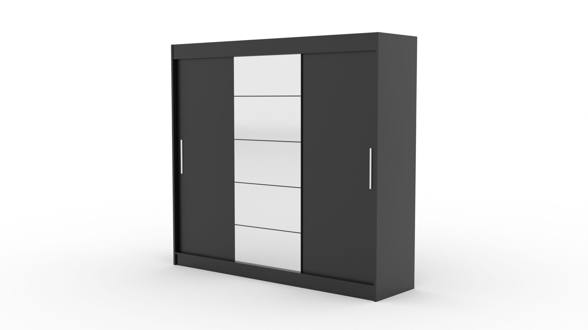 Sliding wardrobe with mirror ERWIN 235 black ADRK