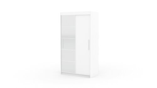 Sliding wardrobe with mirror ESTI 120 white ADRK