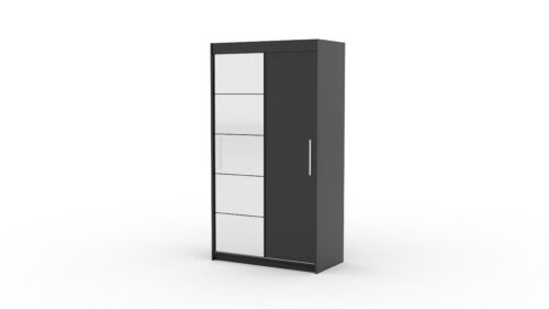 Sliding wardrobe with mirror ESTI 120 black ADRK