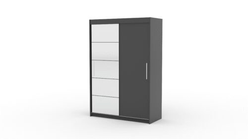 Sliding wardrobe with mirror ESTI 150 anthracite ADRK