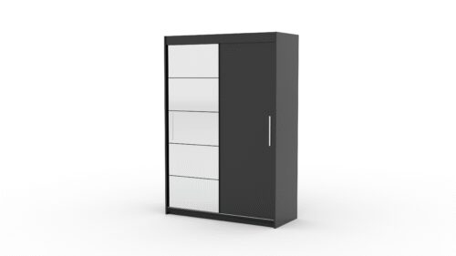 Sliding wardrobe with mirror ESTI 150 black ADRK