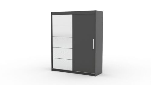 Sliding wardrobe with mirror ESTI 180 anthracite ADRK