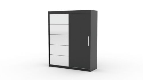 Sliding wardrobe with mirror ESTI 180 black ADRK
