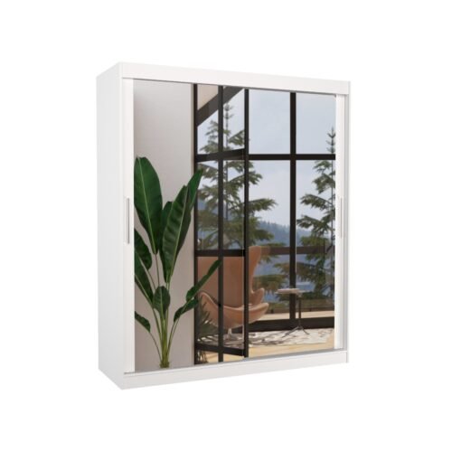 ETTORE 180 white ADRK sliding wardrobe with mirror