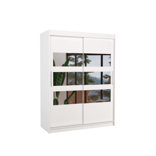 Sliding wardrobe with mirror FLORENTO 150 white ADRK