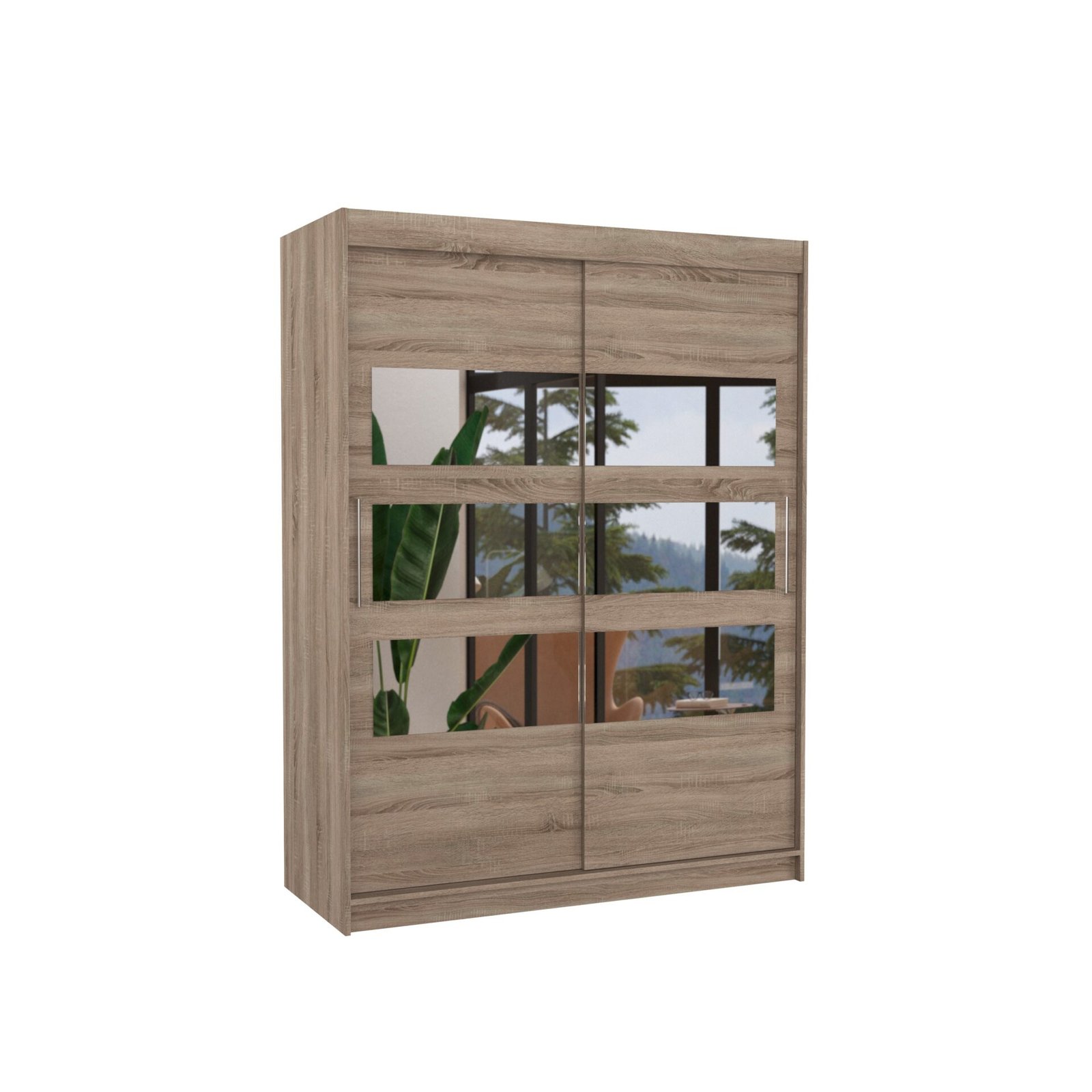 FLORENTO 150 Truffle ADRK sliding wardrobe with mirror