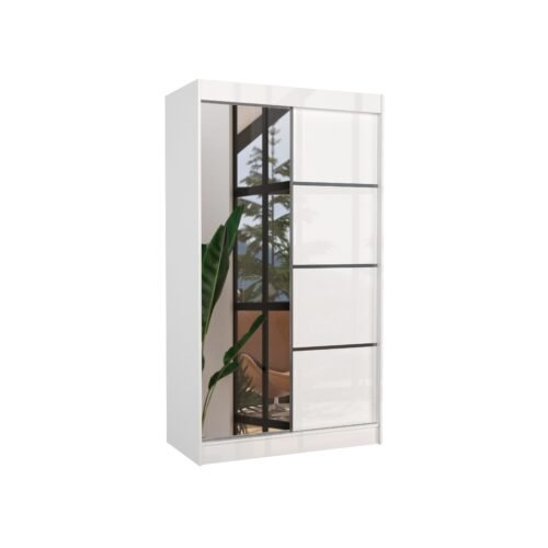 Sliding wardrobe with mirror GILTON 120 white ADRK