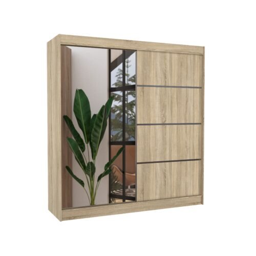 Sliding wardrobe with mirror GILTON 200 Sonoma ADRK
