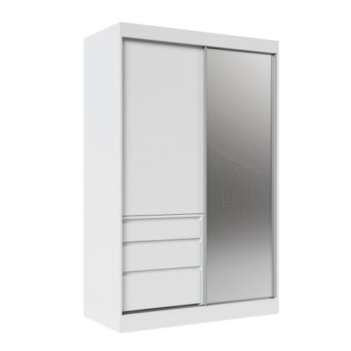 Sliding wardrobe with mirror HAIDAR 140 white ADRK