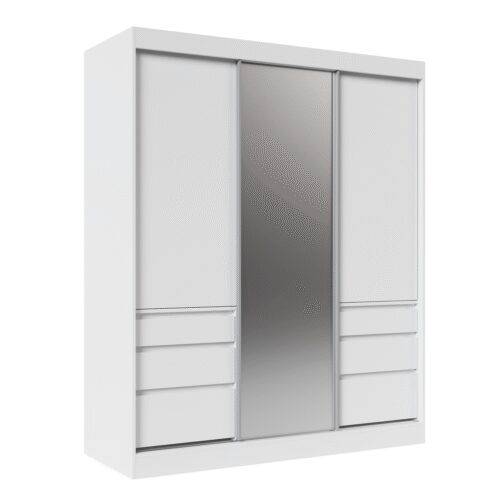 Sliding wardrobe with mirror HAIDAR 180 white ADRK