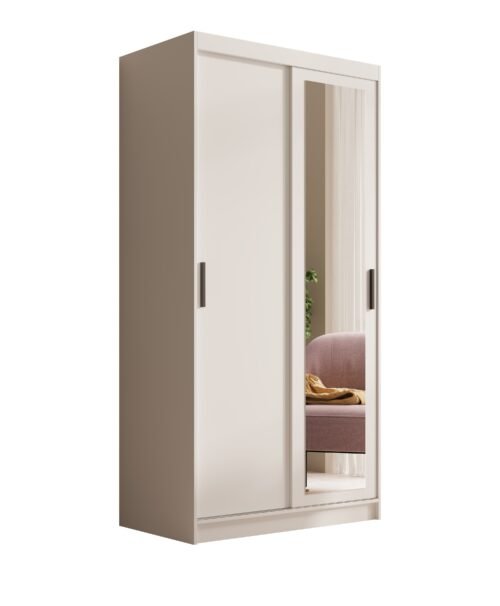 Hailey 100 sliding wardrobe with mirror, white, ADRK