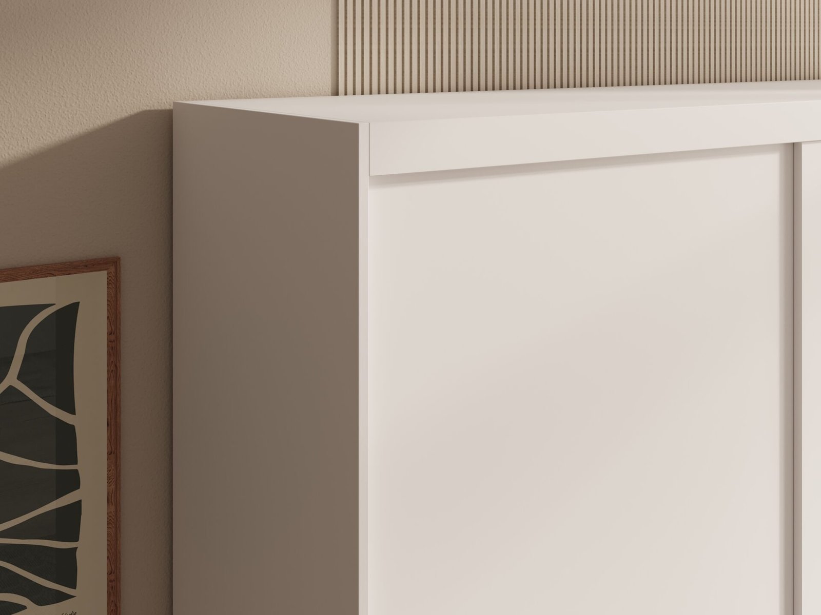 Hailey 120 sliding wardrobe with mirror, white, ADRK - Image 3
