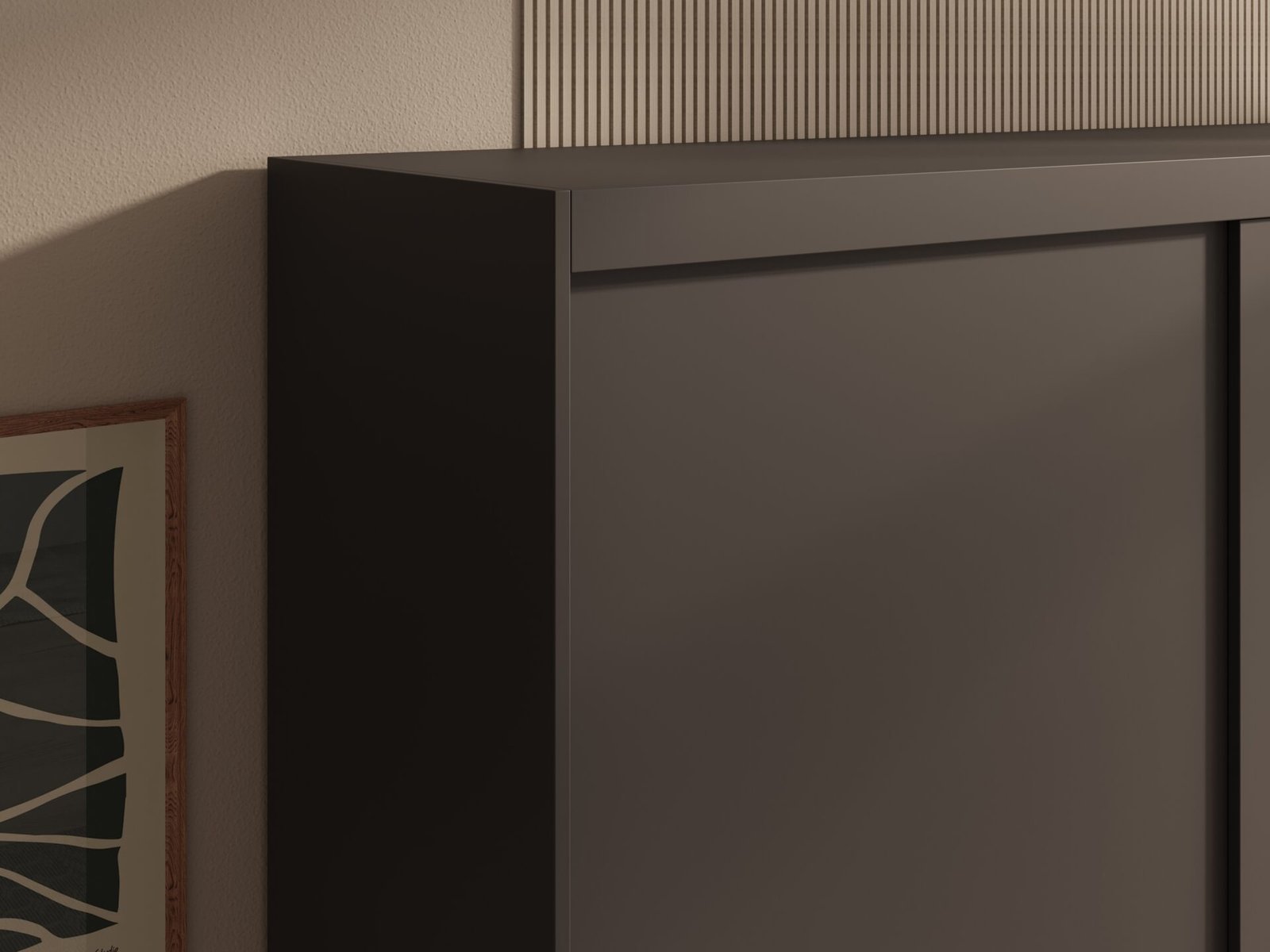 Hailey 120 black ADRK sliding wardrobe with mirror - Image 2