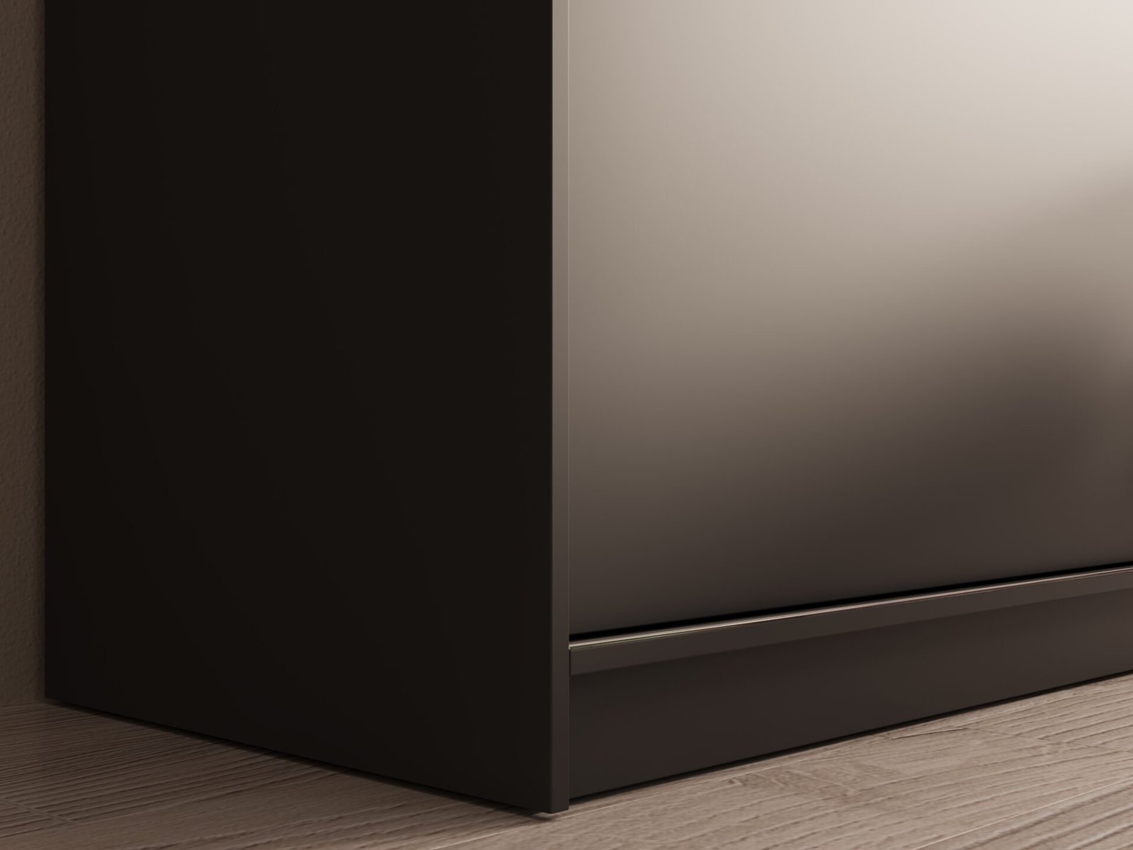 Hailey 120 black ADRK sliding wardrobe with mirror - Image 4