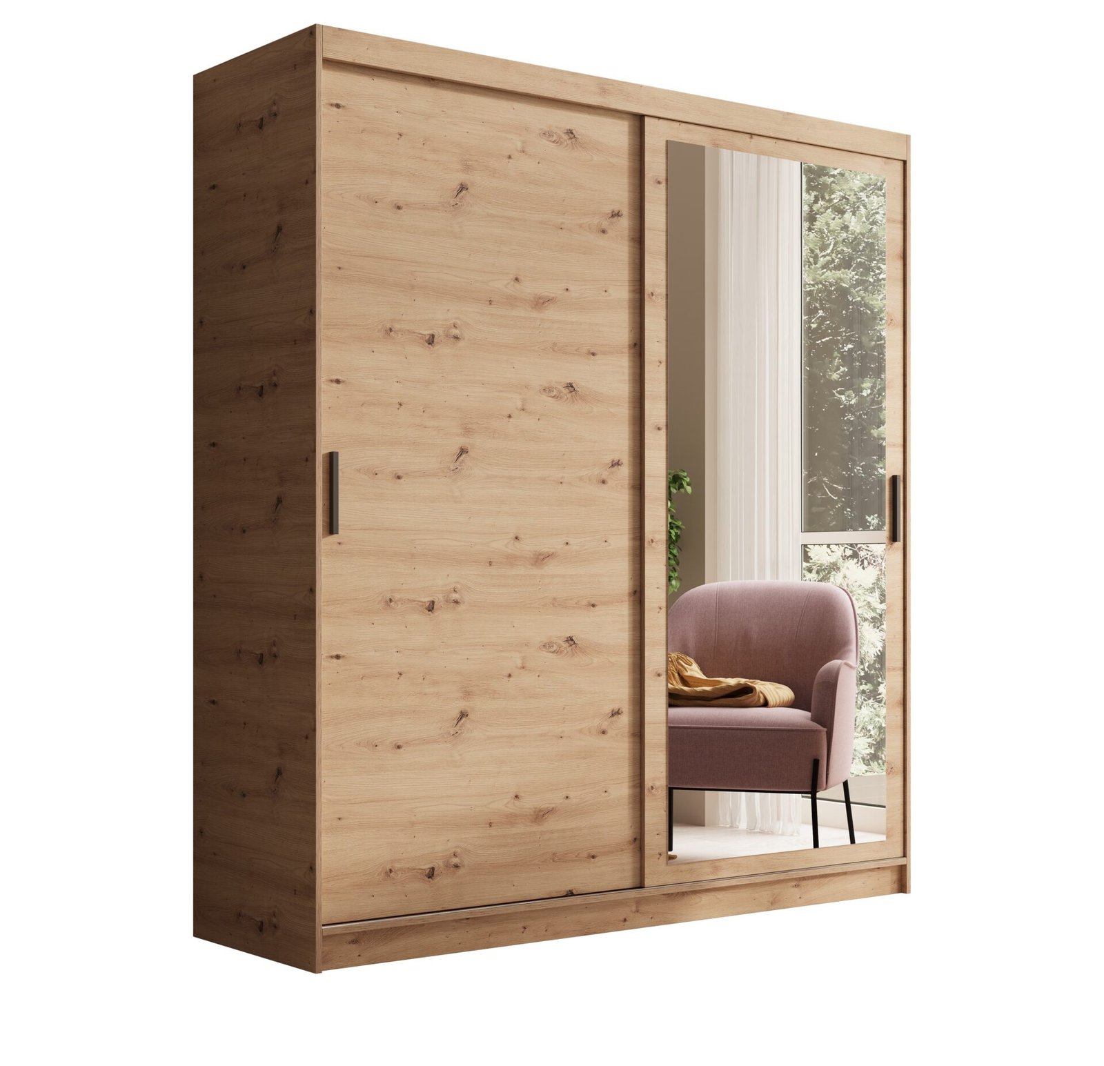 Hailey 180 Artisan ADRK sliding wardrobe with mirror