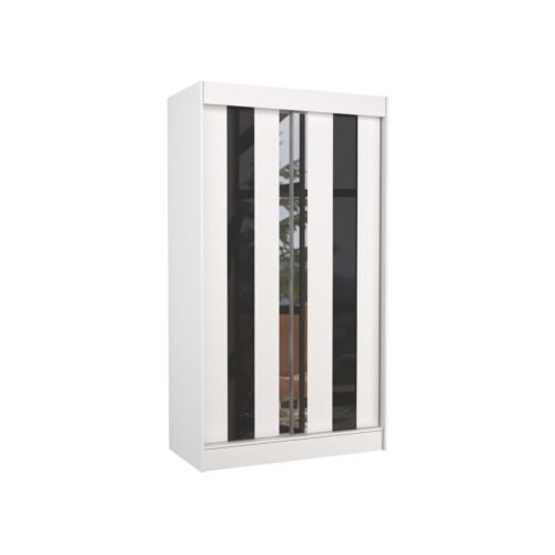 Sliding wardrobe with mirror and Lacobel KEITA 120 white/black Lacobel ADRK