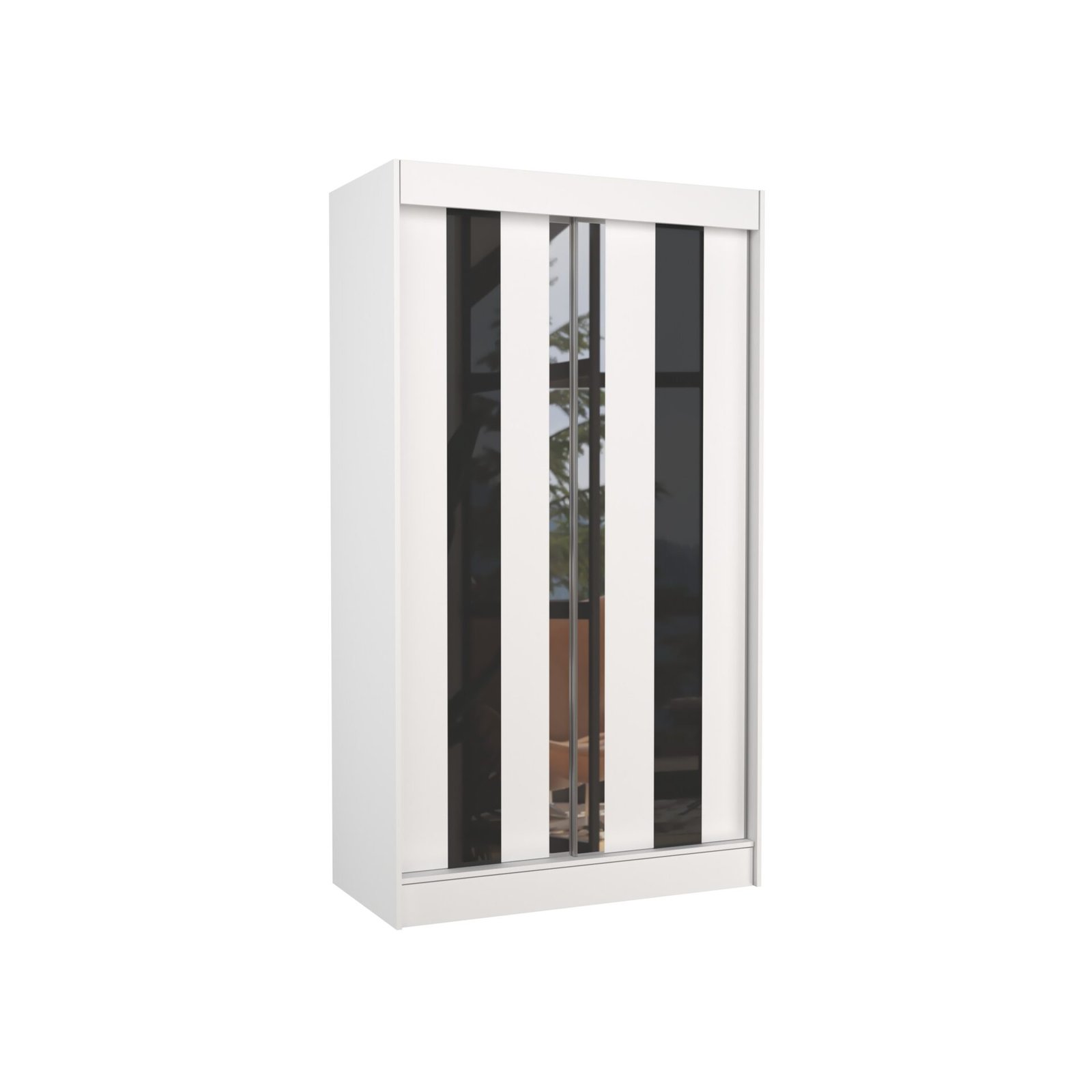 Sliding wardrobe with mirror and Lacobel KEITA 120 white/black Lacobel ADRK