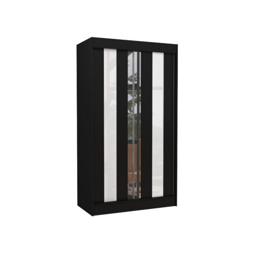 Sliding wardrobe with mirror and Lacobel KEITA 120 black/white Lacobel ADRK