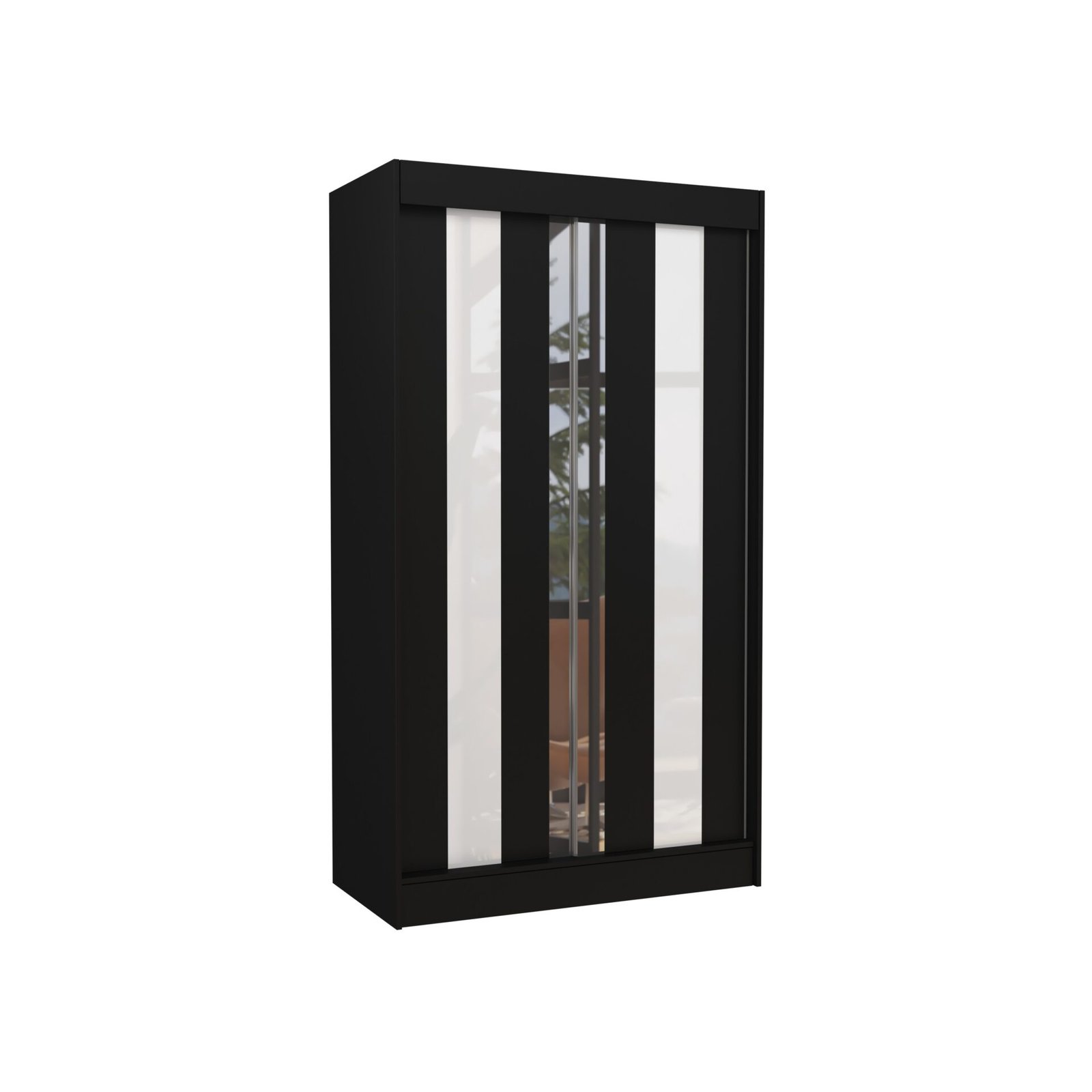 Sliding wardrobe with mirror and Lacobel KEITA 120 black/white Lacobel ADRK