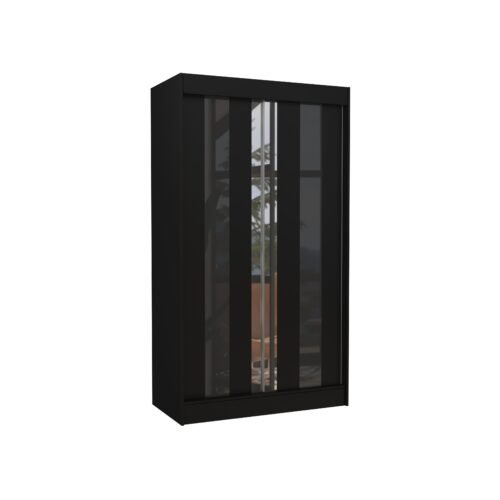 Sliding wardrobe with mirror and “lacobel” KEITA 120 black/black “lacobel” ADRK
