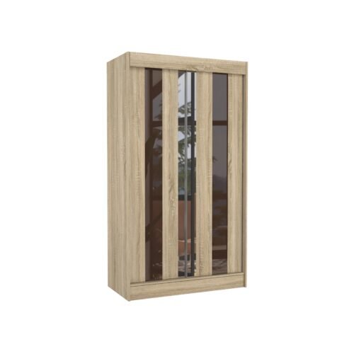 Sliding wardrobe with mirror and Lacobel KEITA 120 Sonoma/Chocolate Lacobel ADRK