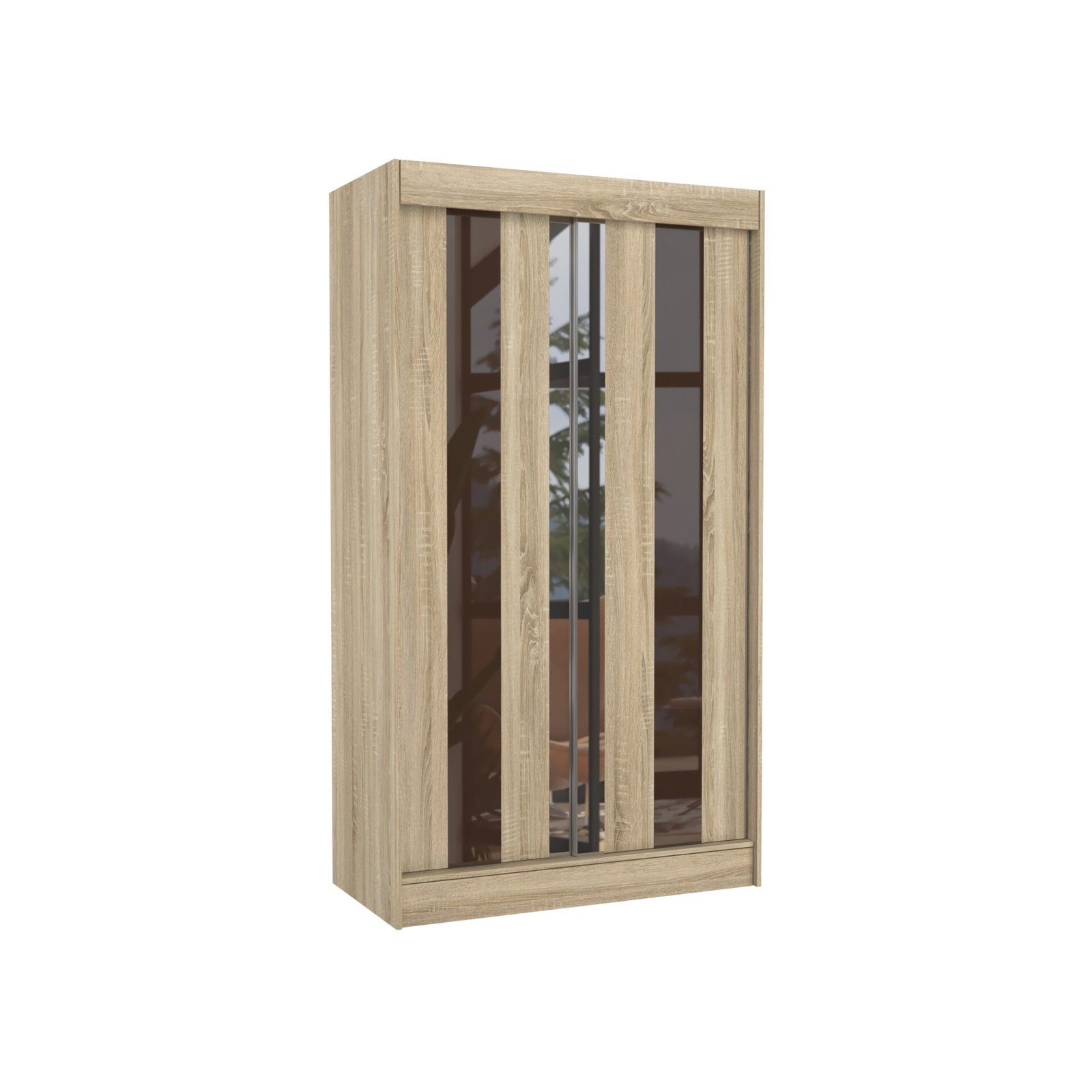 Sliding wardrobe with mirror and Lacobel KEITA 120 Sonoma/Chocolate Lacobel ADRK