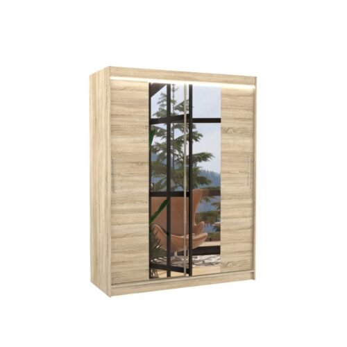 INESS 150 Sonoma ADRK sliding wardrobe with mirror and LED lighting