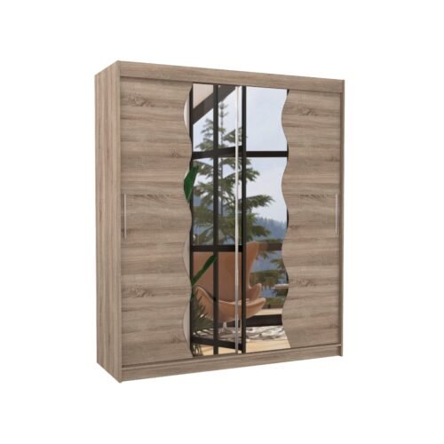 Sliding wardrobe with mirror KANSAS 180 Truffle ADRK