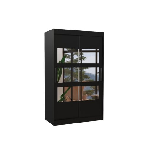 Sliding wardrobe with mirror COLORADO 120 black ADRK