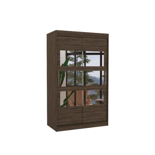 Sliding wardrobe with mirror COLORADO 120 chocolate color ADRK